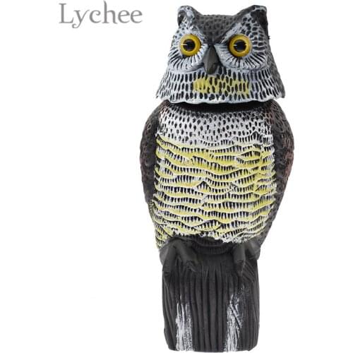 Lychee Life Owl Rotating Head Miniature Pest Control Figurines Fairy Garden Decoration Home Decors Gifts For Kids