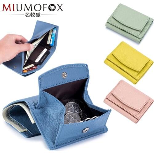 Mini Cute Women Wallet 2020 New RFID Purse Genuine Leather Ladies Wallets Elegant Slim Small Coin Purse Card Holder Money Bag