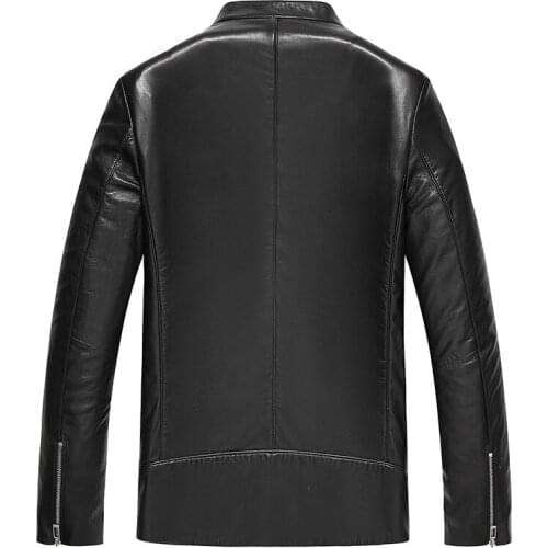 Genuine Leather Autumn Winter Real Sheepskin Coat for Men Streetwear Motorcycle Jacket JLK18KD18603 MY1945