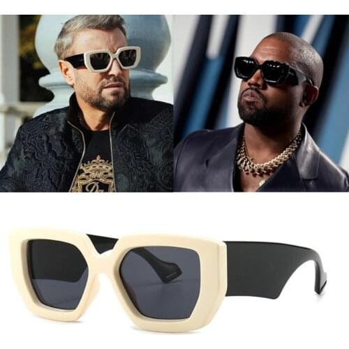 DPZ 2021 new Fashion Luxury Brand Designer Oversized Polygon Sunglasses Men Vintage Shield Cool Ins women Sun Glasses