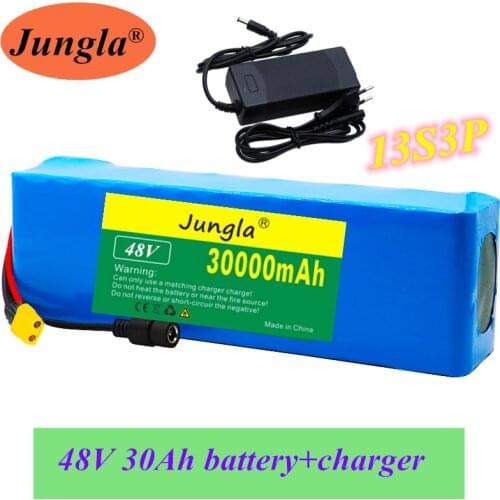 New 48v 30000mAh Li-ion battery 48v 30Ah 1000w 13S3P li-ion Battery Pack 54.6v E-bike Electric bicycle Scooter with BMS+charger