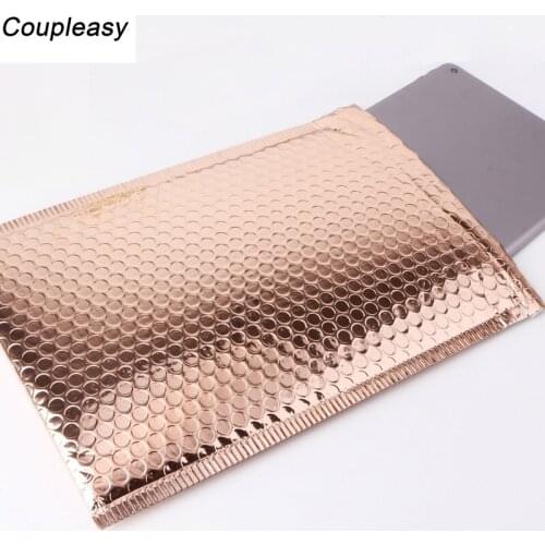 40Pcs Bright Gold Shipping Bag With Bubble Thicken Padded Bubble Mailer Gift Packaging Bags Shockproof Courier Envelope 3 Sizes