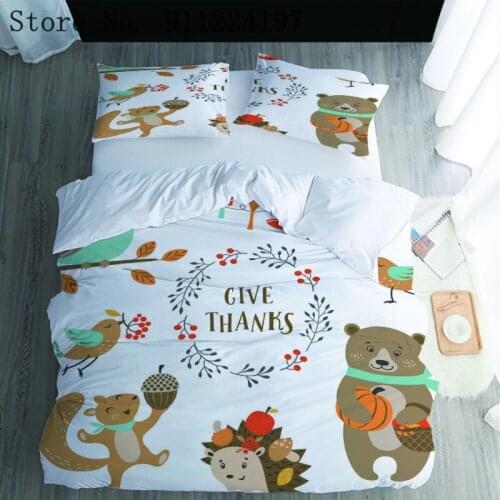 Squirrel Duvet Cover Cartoon Bedclothes For Kids Adults 3pcs Quilt Cover Single Double Queen King Size Comforter Bedding Set