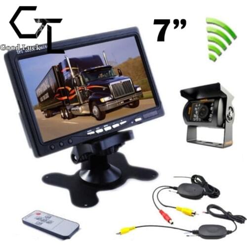 RC 12V - 24V Truck Rear View Wireless Night Vision Backup Camera Kit + 7" TFT LCD Monitor Waterproof High Solution 420 TVL