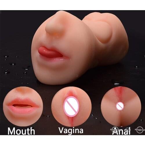 Realistic Silicone Vagina Male Masturbator Sucking Cup Oral Real Anal Erotic Adult Sex Toys for man Sex Product Pocket Pussy