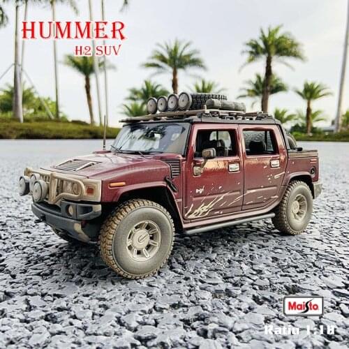 Maisto 1:18 Hummer H2 SUT Concept Muddy Off-Road Car Alloy Retro Car Model Classic Car Model Car Decoration Collection gift