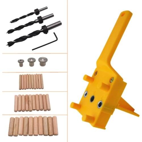 41pcs/set Handheld Woodworking Dowel Jig Guide For 6 8 10mm Drill Bits Wood Drilling Straight Hole Doweling With Metal Sleeve