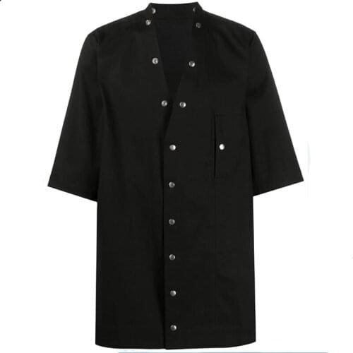 S-6XL!Plus-size mens shirts !! The new fashion male loose youth shirt with five minute sleeves can match the fashion jacket