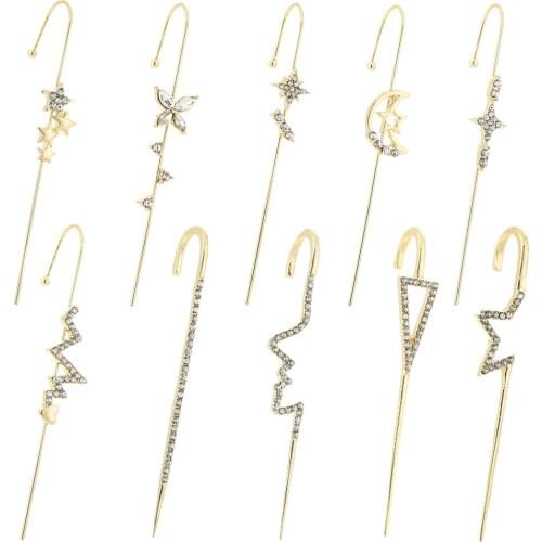 Piercing butterfly earrings ear wrap crawler hook earrings earcuff for women earring hooks oorbellen aretes fashion jewelry