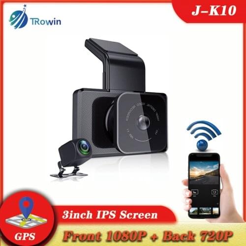 Hidden WIFI GPS 1080P 3inch IPS Screen Night Vision Car DVR Dual Cameras Video Recording AHD Rearview Dash Cam Parking Monitor