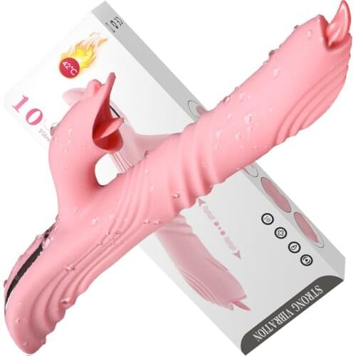 Clitoris G Spot Stimulator Telescopic Vibrator Masturbation Vagina Licking Dildo Waterproof Rechargeable Adult Sex Toy For Woman
