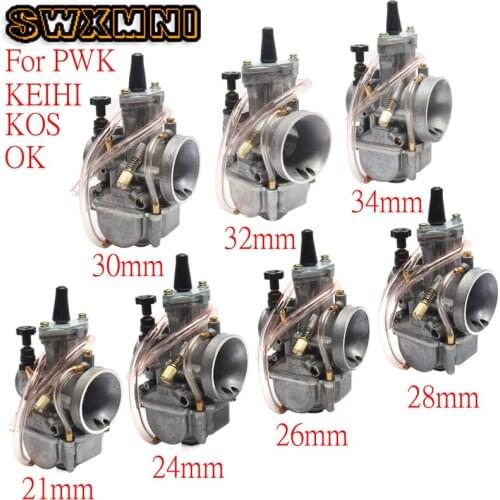 Universal 2T/4T Motorcycle Carburetor for Keihin Koso oko PWK Motorcycle Carburador 21 24 26 28 30 32 34 mm With Power Jet