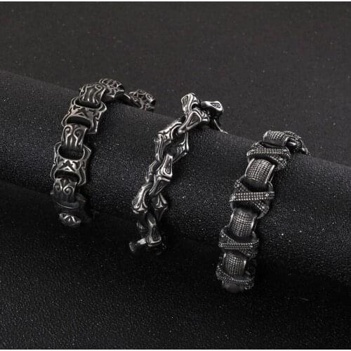 Domineering stainless steel cross totem bracelet mens punk style titanium steel bracelet