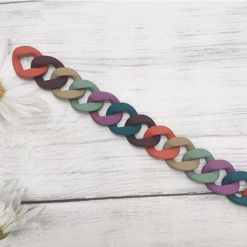 20pcs/lot Rubber color Dark Acrylic buckle beads 40*34mm Large DIY Handbag Strap Opening Loops Accessories Acrylic Chains N213