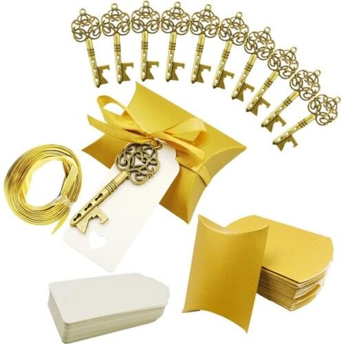 20Pcs Vintage Candy Sweet Boxes with Key Bottle Opener Wedding Party Supply