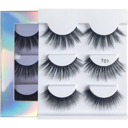 3 Pairs Natural False Eyelashes Soft Thick Curling Makeup 6D Artificial Lashes Extension Eyelash For Beauty Makeup Tools