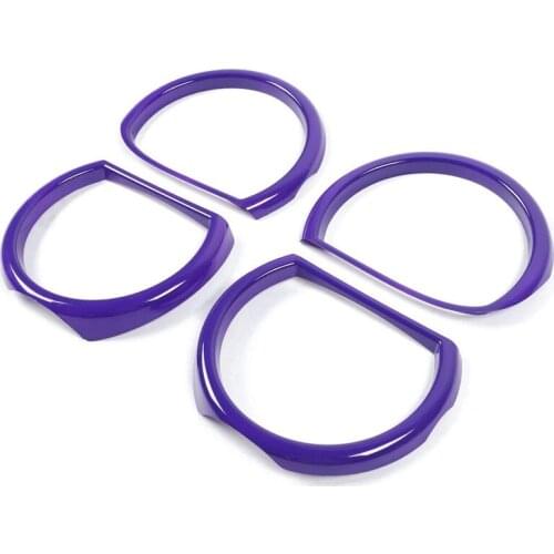 Car Front Headlight Cover Trim Decorative Ring Frame for 2015-2020 Dodge Challenger Accessories, ASB Purple, 4Pcs