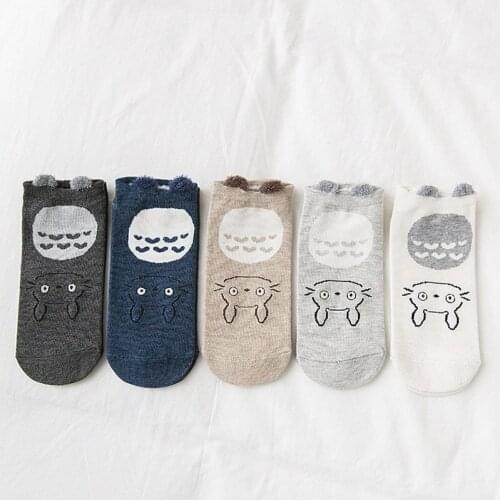 5Pairs New Arrivl Women Cotton Sock Pink Cute Cat Ankle Sock Short Socks Red Heart Gril Socks Casual Animal Ear 35-40