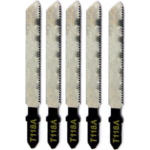 5pcs T118A HCS Curved Jigsaw Blades For Metal Cutting 77mm Length 1.0-3.0mm