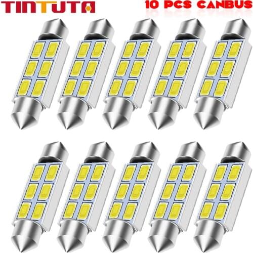 10PCS Car LED C5W LED Festoon Dome 36mm Interior Car Light Bulbs Cold White Reading License Plate Lamp led Light Bulb 12V