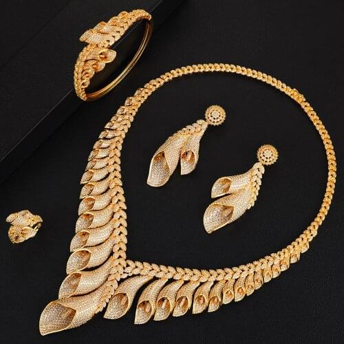 Blachette Bridal Noble Necklace Bracelet Earrings Ring Sets Wedding Engagement Dinner Party High Quality Cubic Zirconia Jewelry