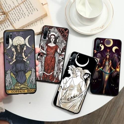 Triple Moon Goddess Hecate Tarot Card Phone Case For Huawei honor Mate P 10 20 30 40 i 9 8 pro x Lite smart 2019 nova 5t