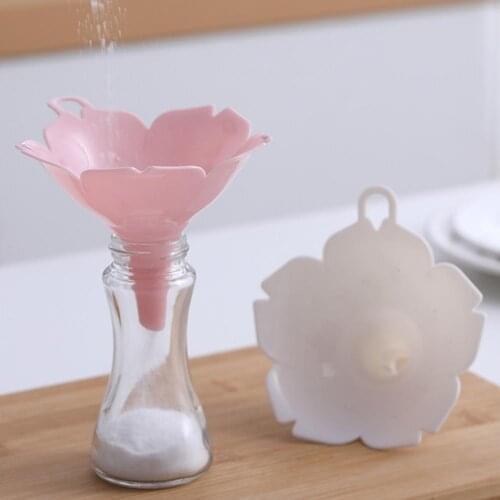 Blossom Shaped Funnels Sakura Home Olive Oil Salt Condiments Liquid Powder Dispenser Kitchen Accessories