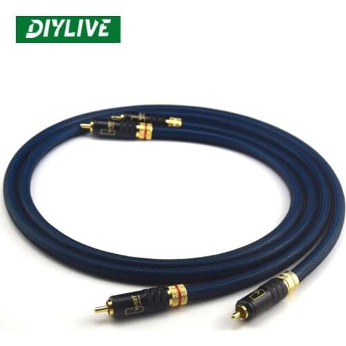 DIYLIVE Audio cable 1 to RCA cable G5 top silver plated RCA male to male cable