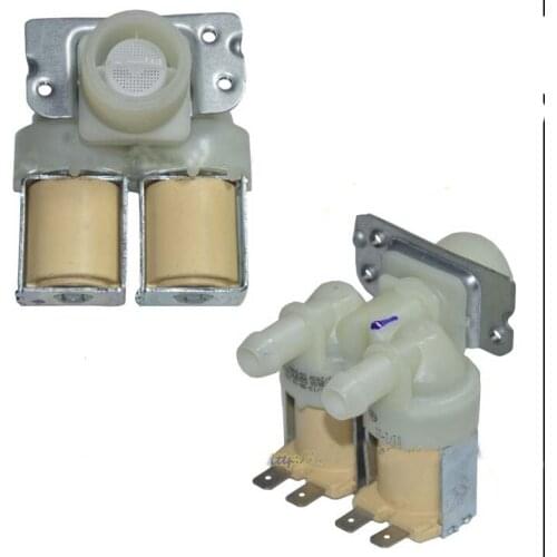 Dual inlet valve barrel washing machine solenoid valve