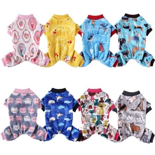 Fleece Dog Clothes Pajamas Soft Vest T Shirt for Small Dogs Pet Clothes Clothing Cat Vest Jumpsuit Spring Autumn Outfit 517845