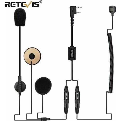 Motorcycle Helmet Headset 2Pin Finger PTT Dual Speakers Walkie Talkie Earpiece for Kenwood Baofeng UV-5R UV-82 Retevis RT22 H777