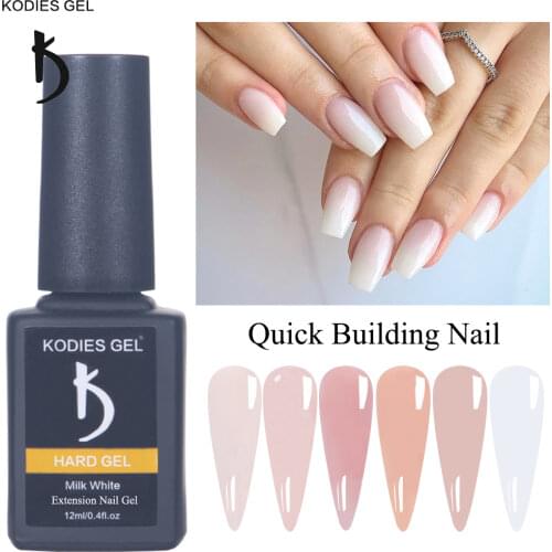 KODIES GEL NEW Poly Builder Gel In a Bottle 12ml Poly Nails Extension Milky White Clear Thick Quick Building Gellak for Nailart
