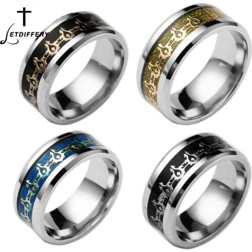 Letdiffery 316L Stainless Steel World of Warcraft For The Horde Rings Game Logo For Men Jewelry