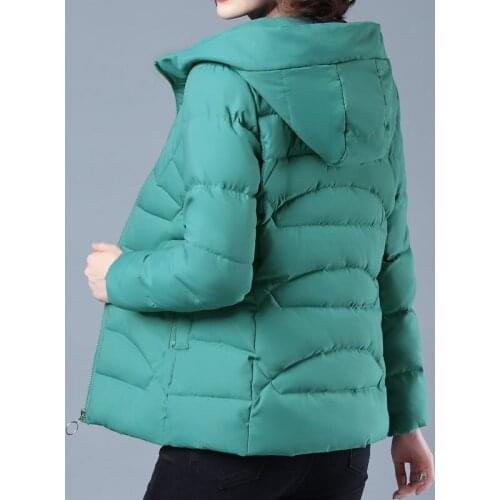 Short Winter Jacket Women Warm Hooded Parka Coat 2021 Fashion Slim Thick Cotton padded Jackets Solid Casual Female Outwear Tops