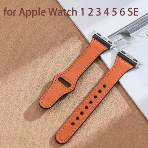 Leather Strap for Apple Watch 1 2 3 Band 44mm 42mm iWatch Band Bracelet Belt Watchband for Apple Watch Series 4 5 6 SE 40mm 38mm