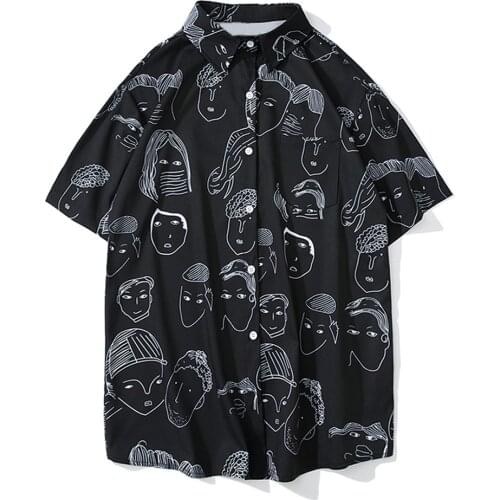 LACIBLE Harajuku Streetwear Comics Full Printed T shirts Summer Short Sleeve Men Hawaii Beachwear Tee Shirt Women Unisex Hip Hop