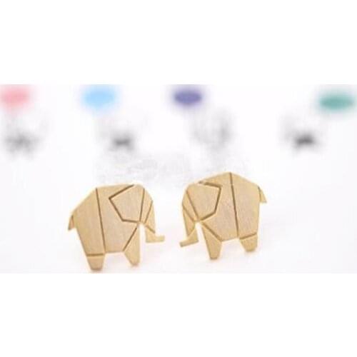 Fashion elephant stud earrings, the plane geometry elephant stud earrings for women
