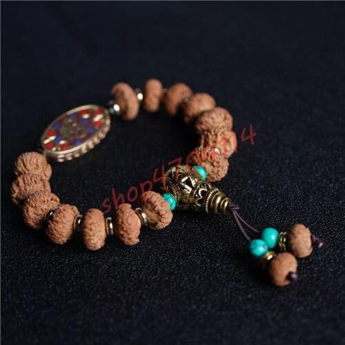 Natural lotus flower Bodhi, Hand-polished, Flat Bead Hand String, Exquisite Crafts Jewelry