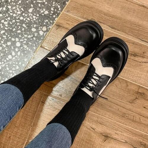 2021 spring new Bullock womens shoes patent leather British College wind small leather shoes female retro platform