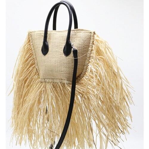 Lafite Woven Shoulder Bags Women Hand-held Straw Holiday Bags Luxury Ladies Bags