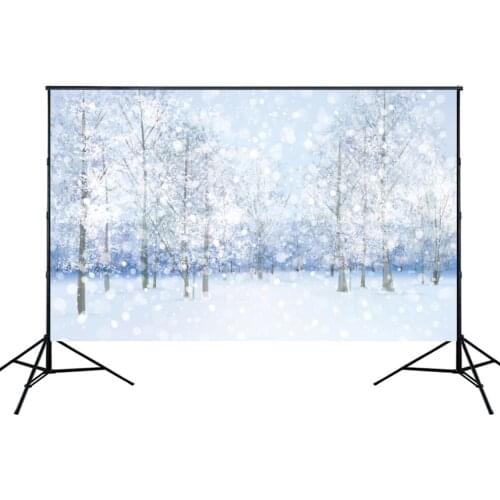 Christmas Snow Scene Landscape Photography Backdrops Newborn Kids Noel Photo Background Snowflakes Portrait Celebration Poster