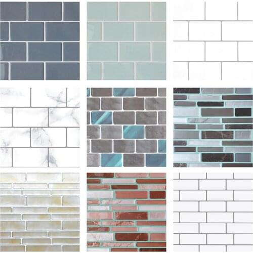 Self Adhesive Backsplash Waterproof 3D Epoxy Tile Sticker DIY House Wall Decor 3D Design Waterproof Polyurethane Wall Sticker