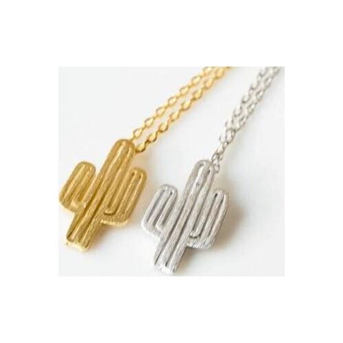 SMJEL Fashion Minimalist Desert Prickly Pear Cactus Pendant Necklace for Women Plant Statement Necklace Party Gift 10pcs-N211