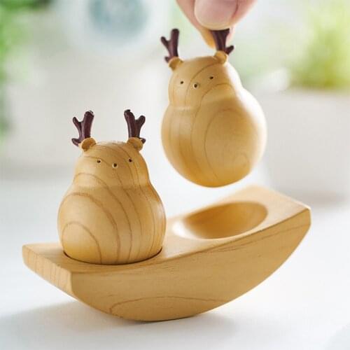 Resin Animal Tumbler Fawn Decor Ornament Animal Figurines Home Decor Gifts Ornament Miniature for Home Gifts