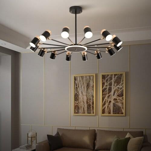LED Chandelier Lighting Dining Living Room Rotatable Modern Luxury Hanging Lamp Acrylic Black Bedroom Home Multi-head Fixtures