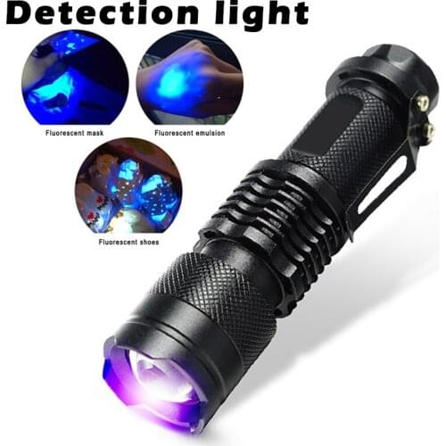 UV Flashlight 365nm Detecting LED Purple Light for Fluorescent Agent Money Cosmetic YS-BUY