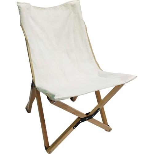 Outdoor Camping Butterfly Chair Wooden Folding Seat Beech Canvas Chair For Beach Picnic And Garden