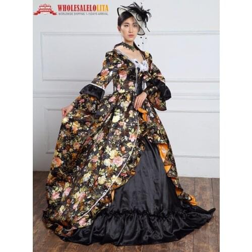 High Quality Holiday Marie Antoinette Dress Period Long Train Reenactment Clothing Carnivale Costume Custom Made