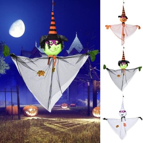 Ghost Decoration Vivid Hanging Doll For Halloween Decoration Haunted House Pumpkin Gauze Props Halloween Kids Gift Party Decor