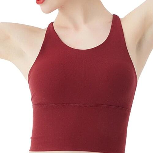 Yoga Women Thin Sleeveless Top Summer Slim Fit Cross Back Vest Type Sports Fitness Suit With Chest Cushion
